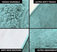 LUXE HOME INTERNATIONAL Luxe Home Newman Bath Mat ( 60x90 cm ) Bathroom Mat - Aqua | Soft, Non Slip, Washable | Door Mats for Home or Kitchen Mat for Floor - 60x90 cm, Aqua