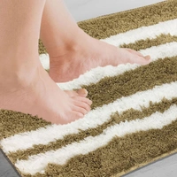 LUXE HOME INTERNATIONAL Florida Bath Mat, Super Soft Microfibre 2000 GSM, Non-Slip, Absorbent - Door Mat for Bathroom, Bedroom, Kitchen, Floor - 38x58 cm, Gold