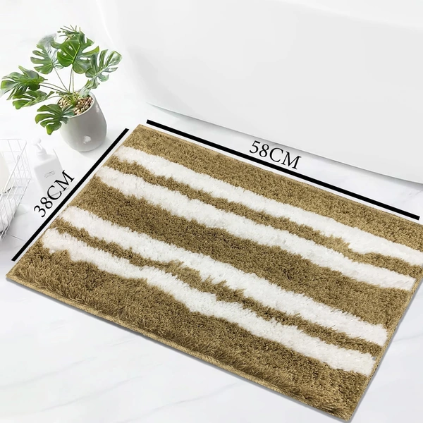 LUXE HOME INTERNATIONAL Florida Bath Mat, Super Soft Microfibre 2000 GSM, Non-Slip, Absorbent - Door Mat for Bathroom, Bedroom, Kitchen, Floor - 38x58 cm, Gold