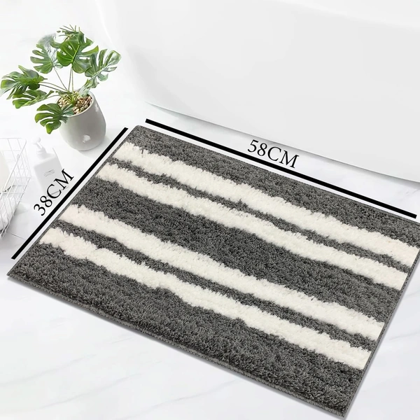 LUXE HOME INTERNATIONAL Florida Bath Mat, Super Soft Microfibre 2000 GSM, Non-Slip, Absorbent - Door Mat for Bathroom, Bedroom, Kitchen, Floor - 38x58 cm, Grey