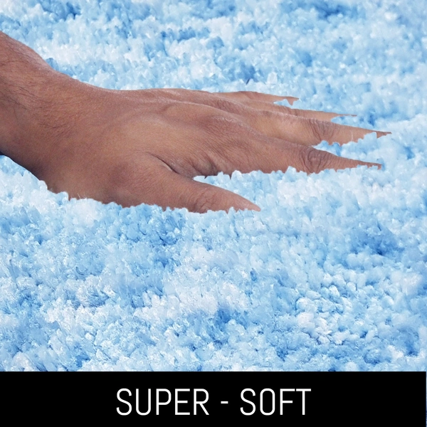 LUXE HOME INTERNATIONAL Bath mat Super Soft Anti Skid Hawaii Rugs for Bathroom (Cloud, Medium) Pc-1 - 45x75 cm, Cloud