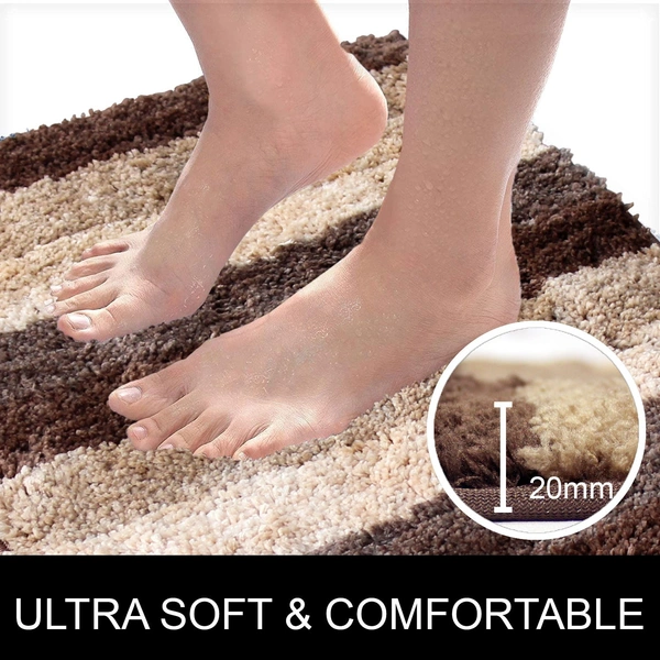 LUXE HOME INTERNATIONAL Bath Mat Super Soft Non Slip Mat For Bathroom, Bedroom, Living Room - 45x75 cm, Amber