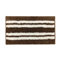 LUXE HOME INTERNATIONAL Florida Bath Mat, Super Soft Microfibre 2000 GSM, Non-Slip, Absorbent - Door Mat for Bathroom, Bedroom, Kitchen, Floor - 38x58 cm, Brown