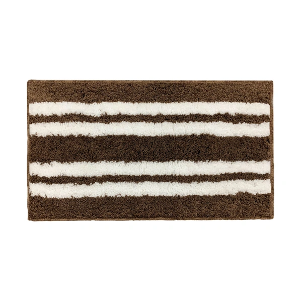 LUXE HOME INTERNATIONAL Florida Bath Mat, Super Soft Microfibre 2000 GSM, Non-Slip, Absorbent - Door Mat for Bathroom, Bedroom, Kitchen, Floor - 38x58 cm, Brown