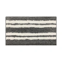 LUXE HOME INTERNATIONAL Florida Bath Mat, Super Soft Microfibre 2000 GSM, Non-Slip, Absorbent - Door Mat for Bathroom, Bedroom, Kitchen, Floor - 38x58 cm, Grey