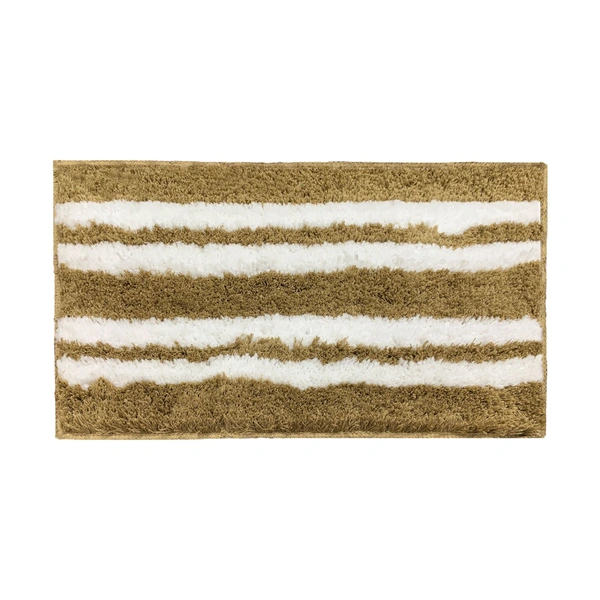 LUXE HOME INTERNATIONAL Florida Bath Mat, Super Soft Microfibre 2000 GSM, Non-Slip, Absorbent - Door Mat for Bathroom, Bedroom, Kitchen, Floor - 38x58 cm, Gold