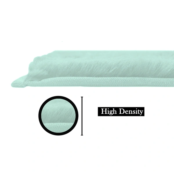 LUXE HOME INTERNATIONAL Rabbit Fur Super Soft Non Slip Floor Runner for Bedroom - 2x5 Ft, Lime