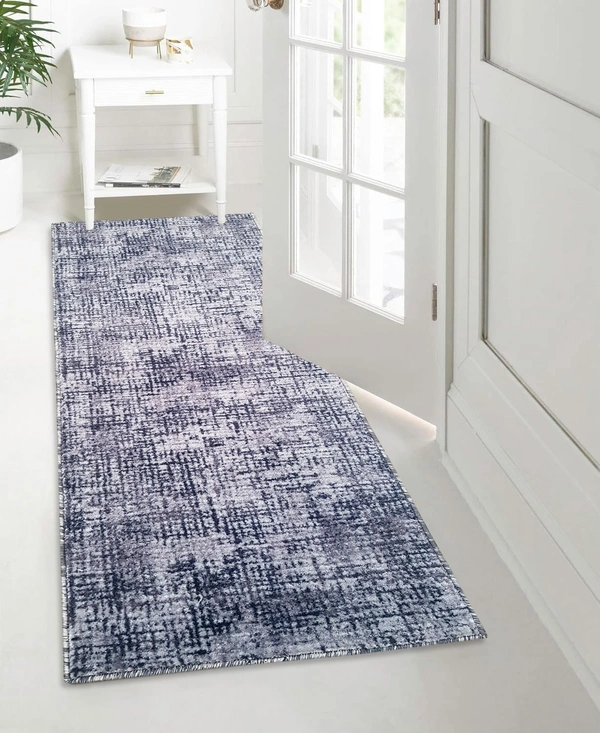 LUXE HOME INTERNATIONAL Runner Design Area Rugs - 2x5 Non-Slip, Abstract Runner for Kitchen, Living Room, Bedroom, Dining Room, Entryway - 2x5 Ft, Light Grey
