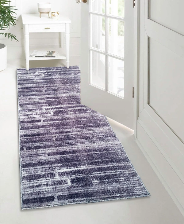 LUXE HOME INTERNATIONAL Runner Design Area Rugs - 2x5 Non-Slip, Abstract Runner for Kitchen, Living Room, Bedroom, Dining Room, Entryway - 2x5 Ft, Navy Blue