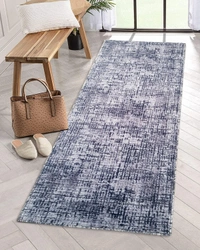 LUXE HOME INTERNATIONAL Runner Design Area Rugs - 2x5 Non-Slip, Abstract Runner for Kitchen, Living Room, Bedroom, Dining Room, Entryway - 2x5 Ft, Light Grey
