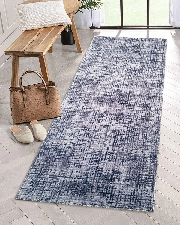 LUXE HOME INTERNATIONAL Runner Design Area Rugs - 2x5 Non-Slip, Abstract Runner for Kitchen, Living Room, Bedroom, Dining Room, Entryway - 2x5 Ft, Light Grey