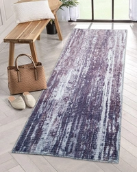 LUXE HOME INTERNATIONAL Runner Design Area Rugs - 2x5 Non-Slip, Abstract Runner for Kitchen, Living Room, Bedroom, Dining Room, Entryway - 2x5 Ft, Brown