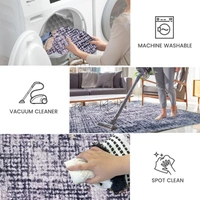 LUXE HOME INTERNATIONAL Runner Design Area Rugs - 2x5 Non-Slip, Abstract Runner for Kitchen, Living Room, Bedroom, Dining Room, Entryway - 2x5 Ft, Light Grey