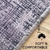 LUXE HOME INTERNATIONAL Runner Design Area Rugs - 2x5 Non-Slip, Abstract Runner for Kitchen, Living Room, Bedroom, Dining Room, Entryway - 2x5 Ft, Light Grey