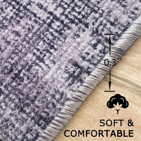 LUXE HOME INTERNATIONAL Runner Design Area Rugs - 2x5 Non-Slip, Abstract Runner for Kitchen, Living Room, Bedroom, Dining Room, Entryway - 2x5 Ft, Light Grey