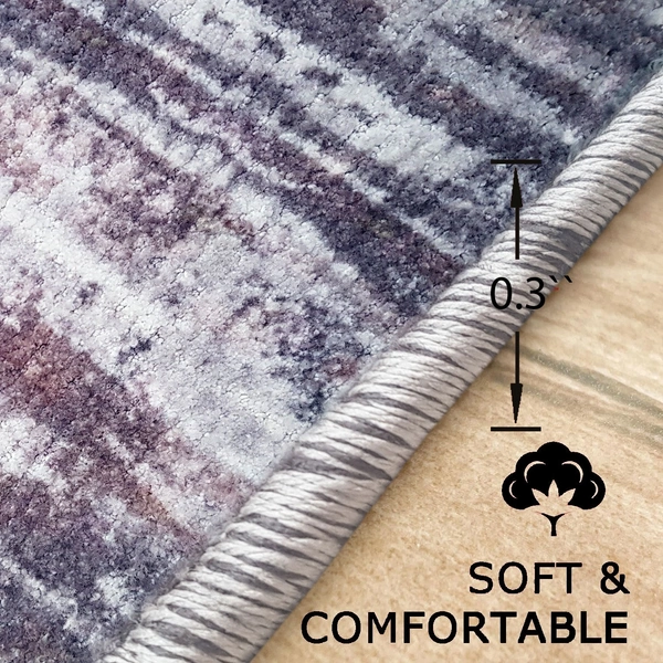 LUXE HOME INTERNATIONAL Runner Design Area Rugs - 2x5 Non-Slip, Abstract Runner for Kitchen, Living Room, Bedroom, Dining Room, Entryway - 2x5 Ft, Brown