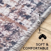LUXE HOME INTERNATIONAL Runner Design Area Rugs - 2x5 Non-Slip, Abstract Runner for Kitchen, Living Room, Bedroom, Dining Room, Entryway - 2x5 Ft, Red