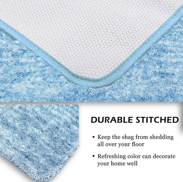 LUXE HOME INTERNATIONAL Bath mat Super Soft Anti Skid Hawaii Rugs for Bathroom (Cloud, Medium) Pc-1 - 45x75 cm, Cloud