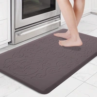 LUXE HOME INTERNATIONAL Anti-Fatigue (45x75 cm) Kitchen Mat – Cushioned Support, Stylish and Durable, Easy to Clean, Non-Slip Bottom – Ideal for Kitchen, Desk, Laundry, Garage - 45x75 cm, Brown