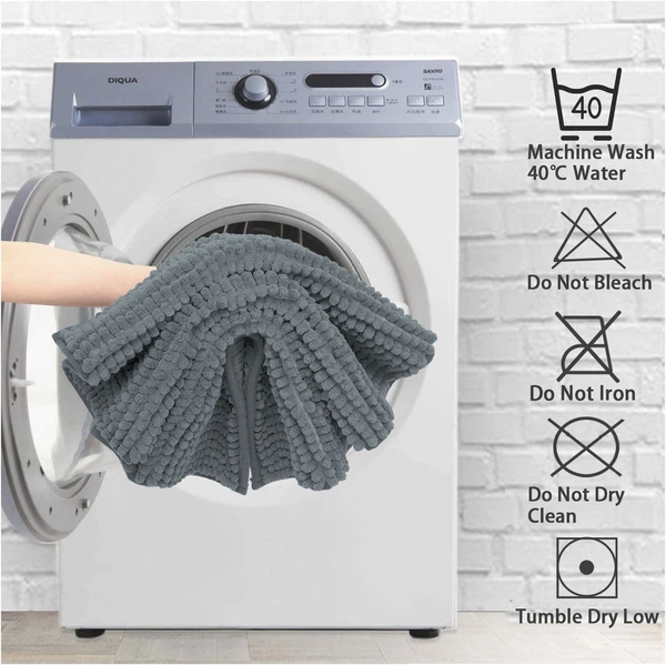 LUXE HOME INTERNATIONAL Luxe Home Chenille Bathmat ( 37x56 cm ) Bathroom mat - Grey I Soft, Non Slip, Washable | Bath Mat for Home or Bedroom Floor Mat - 37x56 Cm, Grey