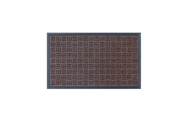 LUXE HOME INTERNATIONAL LuxeHomePVCRubberOutdoorDoorMatStripeBoxDesignLongMainEntranceDoormateAntiSlipWaterproofWelcomeMatsforFloor,Bathroom,Kitchen,Office,Gym(Chocolate,40x60cm,Packof1) - Chocolate