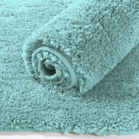 LUXE HOME INTERNATIONAL Luxe Home Newman Bath Mat ( 60x90 cm ) Bathroom Mat - Aqua | Soft, Non Slip, Washable | Door Mats for Home or Kitchen Mat for Floor - 60x90 cm, Aqua