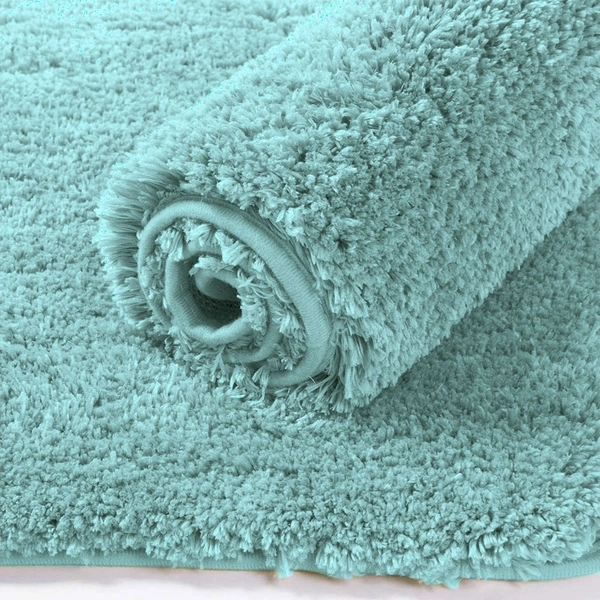 LUXE HOME INTERNATIONAL Luxe Home Newman Bath Mat ( 60x90 cm ) Bathroom Mat - Aqua | Soft, Non Slip, Washable | Door Mats for Home or Kitchen Mat for Floor - 60x90 cm, Aqua