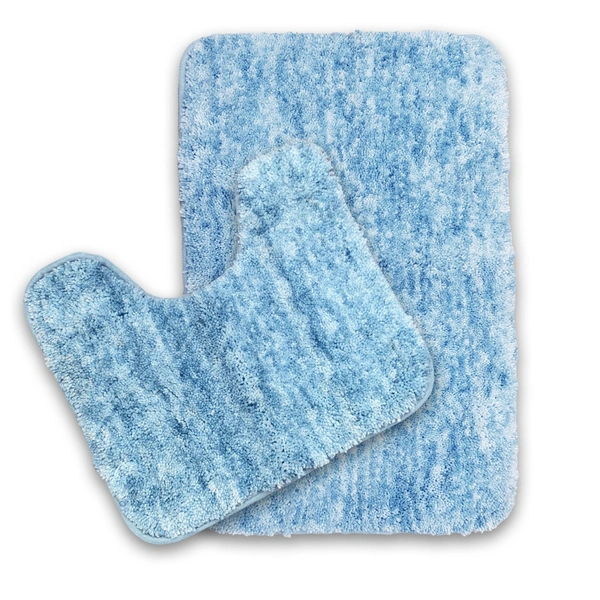 LUXE HOME INTERNATIONAL Bath mat Super Soft Anti Skid Hawaii Rugs for Bathroom (Cloud, Medium) Pc-2 - 45x75 cm, Cloud