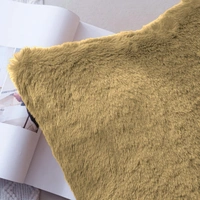 LUXE HOME INTERNATIONAL Cushion Cover 16 inch x 16 inch Duble Side Rabbit Fur Covers Set of 2 for Sofa, Bedroom, livingroom - 16"x16", Anti Gold