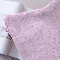 LUXE HOME INTERNATIONAL Cushion Cover 16 inch x 16 inch Duble Side Rabbit Fur Covers Set of 2 for Sofa, Bedroom, livingroom - 16"x16", Lilac