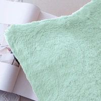 LUXE HOME INTERNATIONAL Cushion Cover 16 inch x 16 inch Duble Side Rabbit Fur Covers Set of 2 for Sofa, Bedroom, livingroom - 16"x16", Lime