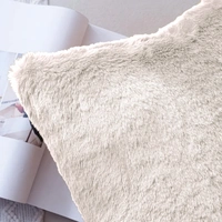 LUXE HOME INTERNATIONAL Cushion Cover 16 inch x 16 inch Duble Side Rabbit Fur Covers Set of 2 for Sofa, Bedroom, livingroom - 16"x16", Skin