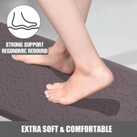 LUXE HOME INTERNATIONAL Anti-Fatigue (45x75 cm) Kitchen Mat – Cushioned Support, Stylish and Durable, Easy to Clean, Non-Slip Bottom – Ideal for Kitchen, Desk, Laundry, Garage - 45x75 cm, Brown