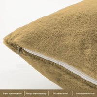 LUXE HOME INTERNATIONAL Cushion Cover 16 inch x 16 inch Duble Side Rabbit Fur Covers Set of 2 for Sofa, Bedroom, livingroom - 16"x16", Anti Gold