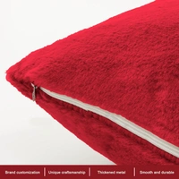 LUXE HOME INTERNATIONAL Cushion Cover 16 inch x 16 inch Duble Side Rabbit Fur Covers Set of 2 for Sofa, Bedroom, livingroom - 16"x16", Maroon