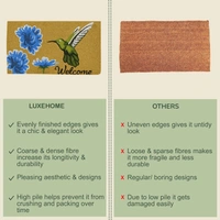 Luxe Home International Welcome Bird Design Coir Doormat for Entrance (71 x 45 cm ) - 71x 45 Cm, Multicolor