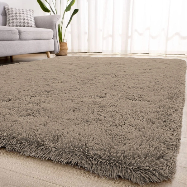 Luxe Home International  LuxeHome Carpets, Marino Fur 2000 GSM Thick FootMat, Antiskid Nonslip, Spill Absorbent, Washable and Quick Dry Rugs for Home Bedroom Hall Livingroom Floor Mat 6x9 Ft (Taupe Pack of 1) - 6X9, Taupe