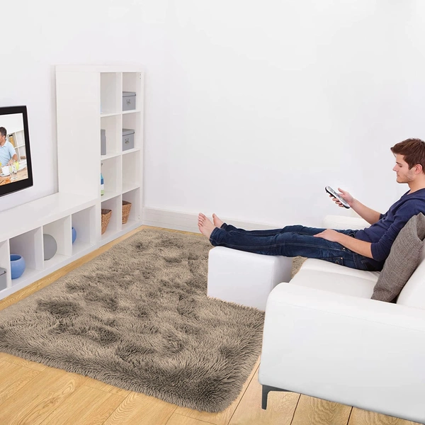 Luxe Home International  LuxeHome Carpets, Marino Fur 2000 GSM Thick FootMat, Antiskid Nonslip, Spill Absorbent, Washable and Quick Dry Rugs for Home Bedroom Hall Livingroom Floor Mat 6x9 Ft (Taupe Pack of 1) - 6X9, Taupe