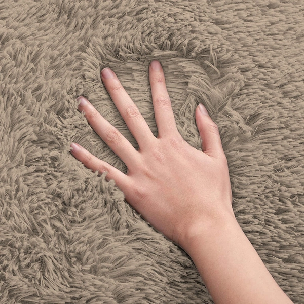 Luxe Home International  LuxeHome Carpets, Marino Fur 2000 GSM Thick FootMat, Antiskid Nonslip, Spill Absorbent, Washable and Quick Dry Rugs for Home Bedroom Hall Livingroom Floor Mat 6x9 Ft (Taupe Pack of 1) - 6X9, Taupe