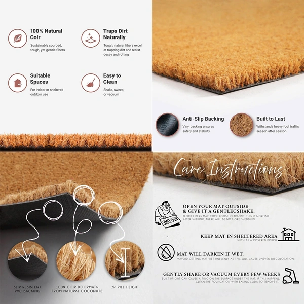 Luxe Home International Home Sweet Home Printed Design Coir Doormat for Entrance (71 x 45 cm ) - 71x 45 Cm, White