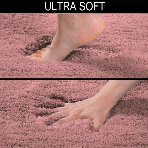 LUXE HOME INTERNATIONAL Vegas Bath Mat Soft, Non Slip Mat for Bedroom and Bathroom Floor - 60x90 cm, Fuscia