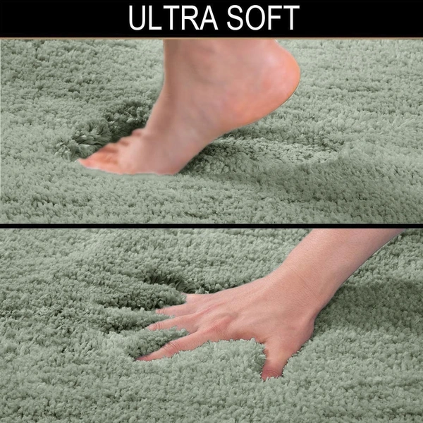 LUXE HOME INTERNATIONAL Vegas Bath Mat Soft, Non Slip Mat for Bedroom and Bathroom Floor - 60x90 cm, Pastel Green
