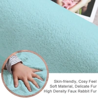 LUXE HOME INTERNATIONAL Rabbit Fur Super Soft Non Slip Floor Runner for Bedroom - 2x5 Ft, Turquish
