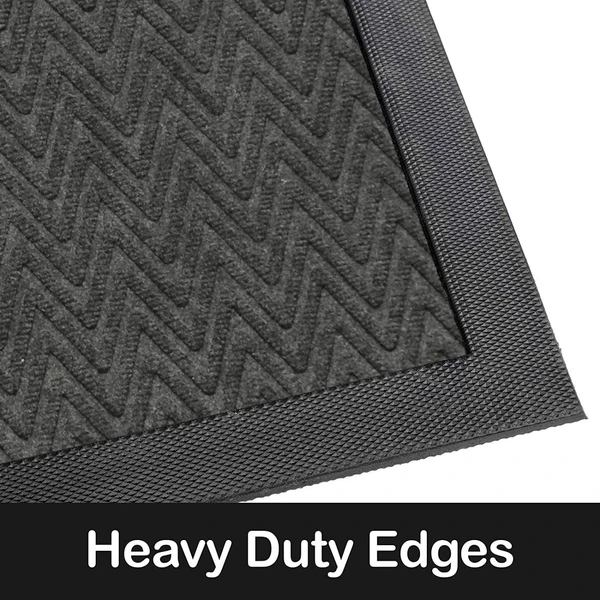 LUXE HOME INTERNATIONAL Luxe Home PVC Rubber Outdoor Door Mat Zig Zag Design Long Main Entrance Doormate Anti Slip Waterproof Welcome Mats for Floor, Bathroom, Kitchen, Office, Gym, 45x75 cm, Anthra - Anthra