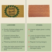 Luxe Home International Home Sweet Home Printed Design Coir Doormat for Entrance (71 x 45 cm ) - 71x 45 Cm, Gold