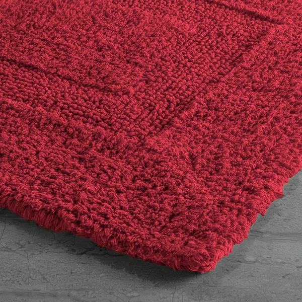 LUXE HOME INTERNATIONAL Luxe Home Bath Mat 3200 GSM Cotton Super Soft Absorbent Paris Mat, Hotel Bath Mat for Bathroom, Kitchen, Doormat, Floor mat ( Maroon , 40 Cm x 60 Cm , Pack of 1 ) - 40x60 cm, Maroon