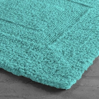 LUXE HOME INTERNATIONAL Luxe Home Bath Mat 3200 GSM Cotton Super Soft Absorbent Paris Mat, Hotel Bath Mat for Bathroom, Kitchen, Doormat, Floor mat ( Aqua , 40 Cm x 60 Cm , Pack of 1 ) - 40x60 cm, Aqua