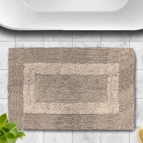 LUXE HOME INTERNATIONAL LuxeHomeBathMat3200GSMCottonSuperSoftAbsorbentParisMat,HotelBathMatforBathroom,Kitchen,Doormat,Floormat(Walnut,40Cmx60Cm,Packof1) - Walnut