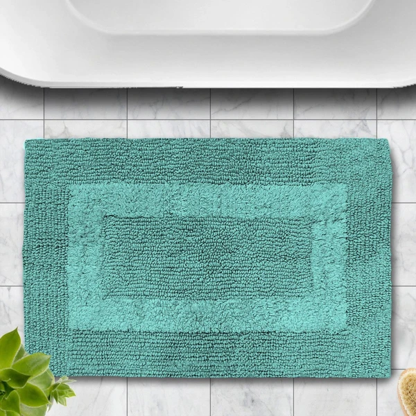 LUXE HOME INTERNATIONAL Luxe Home Bath Mat 3200 GSM Cotton Super Soft Absorbent Paris Mat, Hotel Bath Mat for Bathroom, Kitchen, Doormat, Floor mat ( Turquish , 40 Cm x 60 Cm , Pack of 1 ) - Turquish