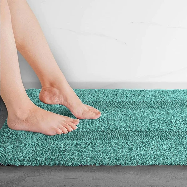 LUXE HOME INTERNATIONAL LuxeHomeBathMat3200GSMCottonSuperSoftAbsorbentParisMat,HotelBathMatforBathroom,Kitchen,Doormat,Floormat(Turquish,40Cmx60Cm,Packof1) - Turquish